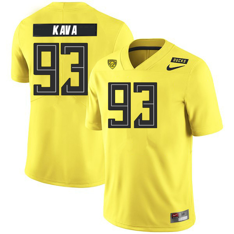 2019 Men #93 Sione Kava Oregon Ducks College Football Jerseys Sale-Yellow